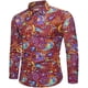 thumbnail image 2 of Camisas de discoteca de los años 70 para hombre, camisas casuales, camisas florales vintage de manga larga, cárdigan con solapa de botones, camisas de gran tamaño para hombre, 2 of 5