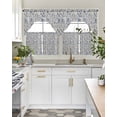 thumbnail image 4 of Blue Flowers Swag Kitchen Curtains Sets for Windows 24 Inch Length, Retro Rustic Botanical Floral Leaves Vines Short Window Curtain Panels Swags Valances and Tiers 3 Piece Set for Cafe/Dining Room, 4 of 5