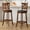 Brown, variant on Joywind Farmhouse Swivel Bar Stools Set of 2, 30" Carved Lotus Barstools, Faux Leather Upholstered Bar Chairs with Solid Footrest & Wood Legs, Antique White