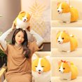 thumbnail image 1 of Gwong Juguete Bowknot de pie lindo corgi perro peluche muñeca peluche juguete casero sofá cojín decoración Gwong 30004416, 1 of 7