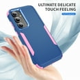 thumbnail image 3 of ELEHOLD Hybrid Case for Samsung Galaxy S24 6.2" Rugged Shockproof Anti-Scratch Anti-Fingerprint Protective Hard PC Cover Support Wireless Charging for Samsung Galaxy S24 - Blue+Pink, 3 of 8