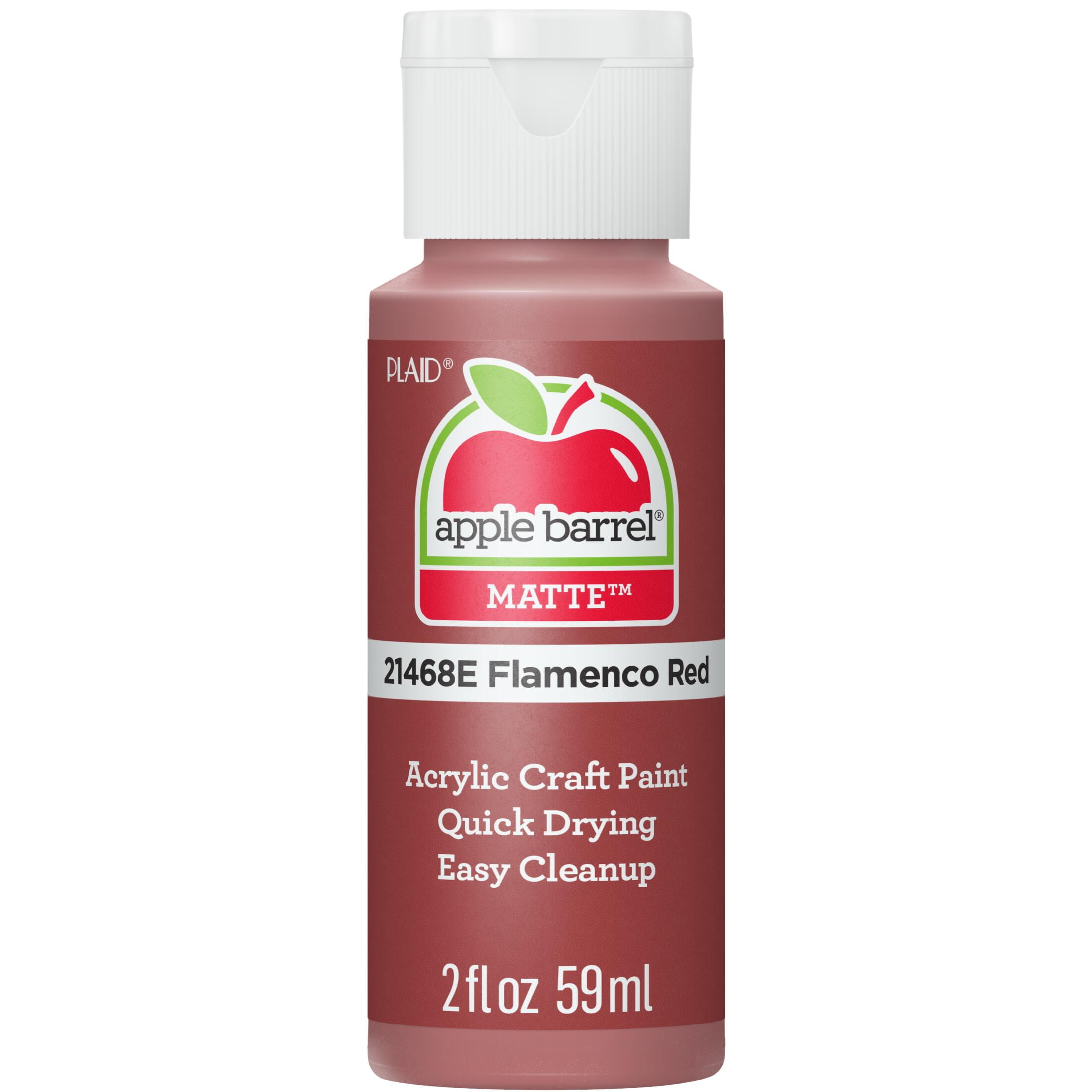 (2 pack) Apple Barrel Acrylic Craft Paint, Matte Finish, Flamenco Red, 2 fl oz