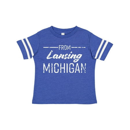

Inktastic From Lansing Michigan in White Distressed Text Gift Toddler Boy or Toddler Girl T-Shirt