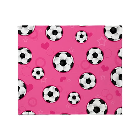 CafePress - Cute Soccer Ball Print Pink Throw Blanket - Soft Fleece Throw Blanket 50 x60 for All Ages