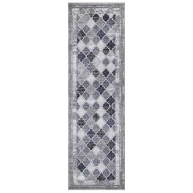 2 x 7 ft. Positano Siena Trellis Runner Rug, Gray