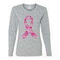 thumbnail image 2 of Wild Bobby Breast Cancer Ribbon Love Hope USA Flag Sleeve Breast Cancer Awareness Women Graphic Long Sleeve T-Shirt, Heather Grey, XX-Large, 2 of 6