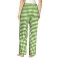 thumbnail image 3 of Xecao Green Gingham Women's Straight Lounge Pajama Pants: The Epitome of Relaxed Sleepwear, 3 of 9