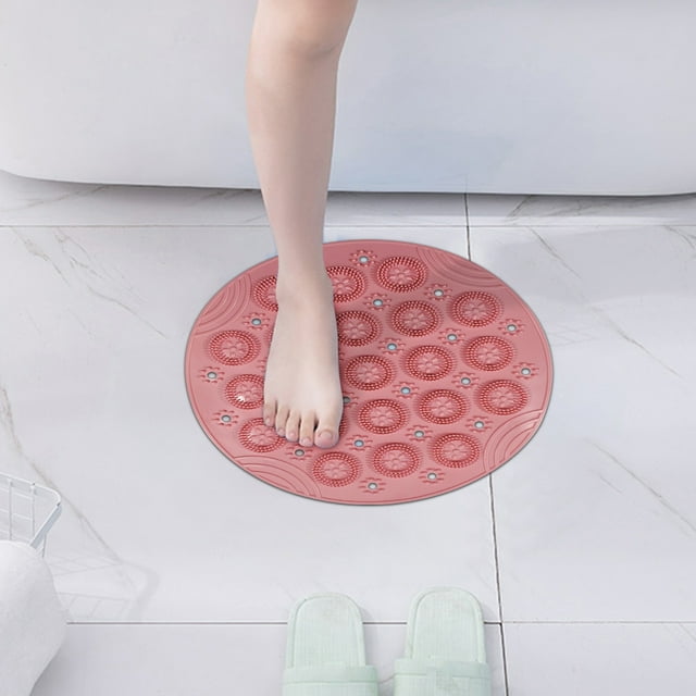 Boovnll Bathroom Rugs Absorbent Thicken Non-Slip Backing Circular Bathroom Against Slip Mat-Household Foot Mat- Floor Mat- Against Slip Mat-Shower Room Against Fall Mat Bath Mat Bath Mats for Bathroom