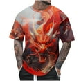 thumbnail image 2 of IROINNID T-Shirts for Big and Tall Men, Summer Essentials Lightweight Thin Basic Round Neck Casual Dragon Printed Casual Tops for Men, 2 of 5