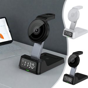 AZXY Wireless Charger Charging Station Charger Station Wireless Charging Station Desk Charging Standwith Digital Alarm Clock