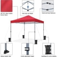 thumbnail image 4 of Songqin 10x10 1-Person Setup Pop Up Canopy Tent, Instant Portable Commercial Canopy Tent, Outdoor Gazebo with 1-Button Push, Wheeled Bag & 4 Sandbags for Home, Party & Outdoor Activities, Red, 4 of 18