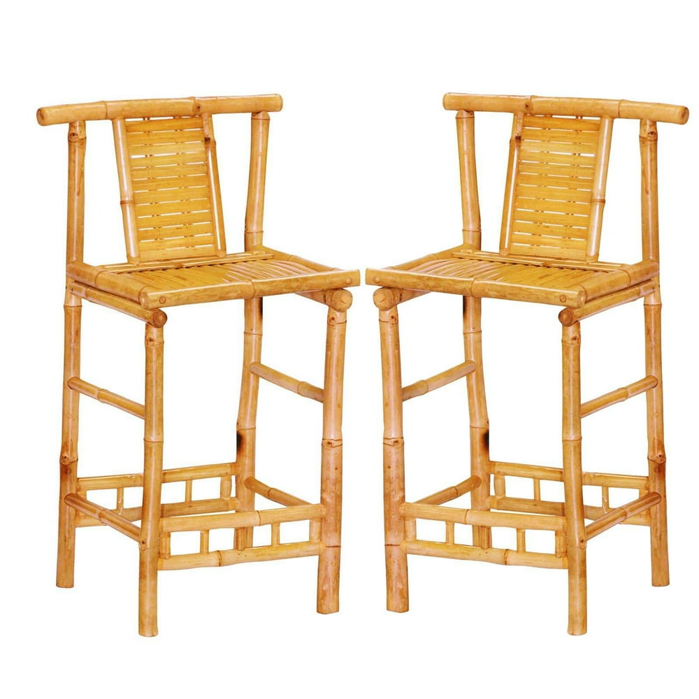 Bamboo54 KD Bamboo Bar Stools Set of 2