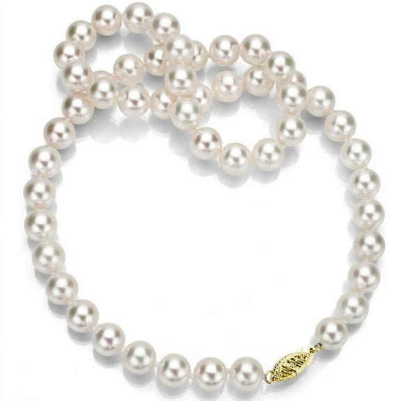 ADDURN 8.5-9mm White Perfect Round Akoya Pearl 20" Necklace with 14kt Yellow Gold Clasp