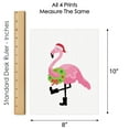thumbnail image 6 of Big Dot of Happiness Flamingle Bells - Unframed Tropical Christmas Linen Paper Wall Art - Set of 4 - Artisms - 8 x 10 inches, 6 of 7