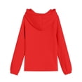thumbnail image 6 of Povozer Girl Zip Up Cotton Sweatshirts Hooded,Girls Fleece Pullover Hooded Sweatshirt Hoodie For Teen Girl Winter Button Jacket Coat With Pocket Girls Fashion Size 5-6 Years,Red, 6 of 6