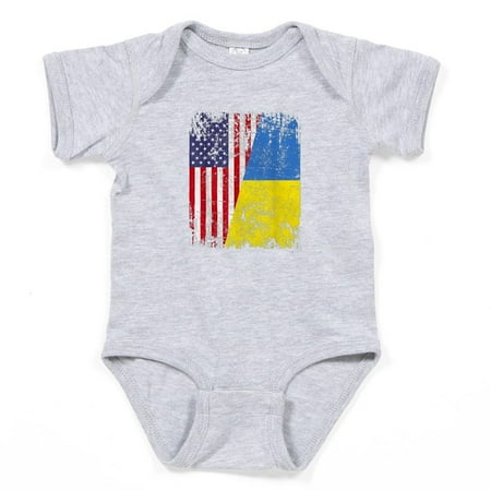

CafePress - Ukrainian Roots Half American Flag Ukrai Body Suit - Cute Infant Bodysuit Baby Romper - Size Newborn - 24 Months