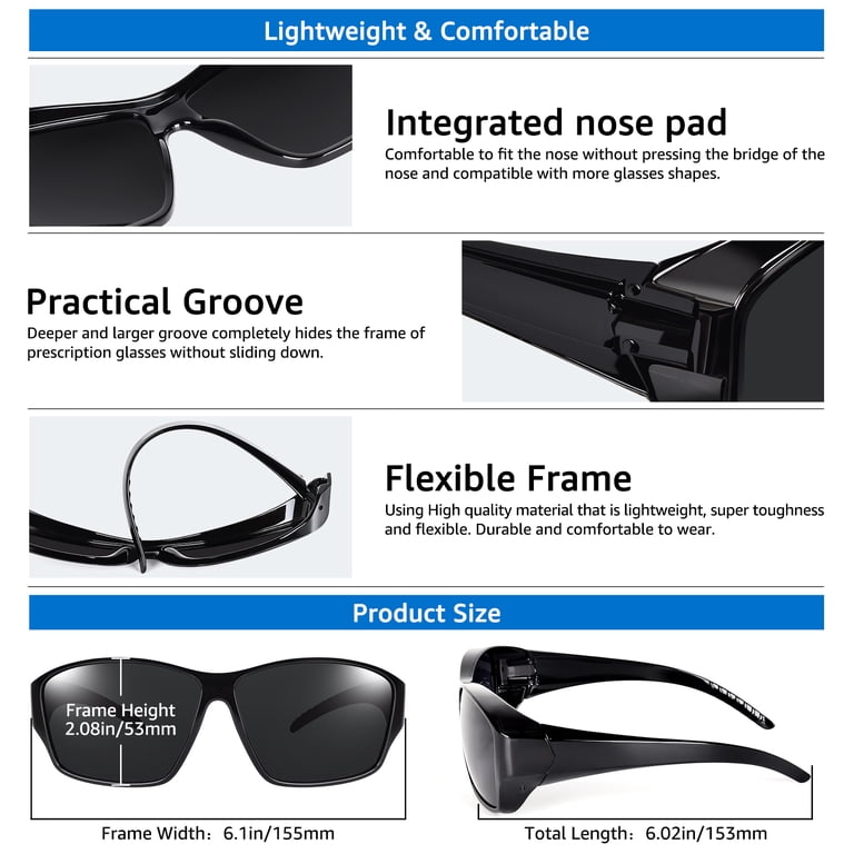 Tinhao Wrap-Around Fit-Over Sunglasses, Oversized photo 5