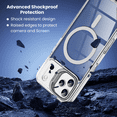thumbnail image 4 of Entronix Magnetic Case Compatible with iPhone 17 Pro – Glossy Color Back with Camera Frame Stand, Blue, 4 of 5