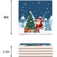thumbnail image 3 of RYLABLUE Merry Christmas Santa Claus Set of 4 Coaster for Drinks, Absorbent Ceramic Stone Coasters Cup Mat with Cork Base for Home Kitchen Room Coffee Table Bar Decor, 3 of 4