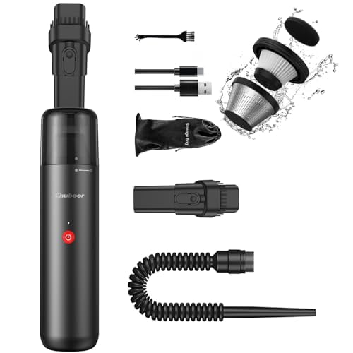 Miniaspiradora Chuboor, potente aspiradora inalámbrica para coche, recargable, compacta y compacta para polvo, arena y migas, portátil y ultraligera para el hogar y el coche, PB10