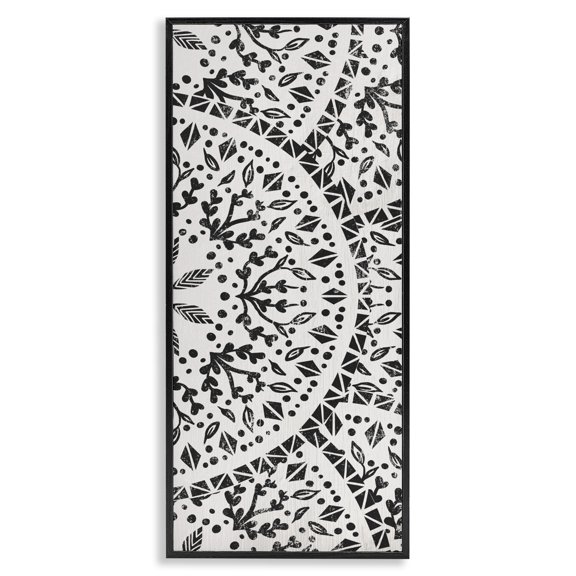 Stupell Industries Eclectic Boho Fractal Pattern Study Black Framed Giclee Art, 10 x 24, by Lil' Rue