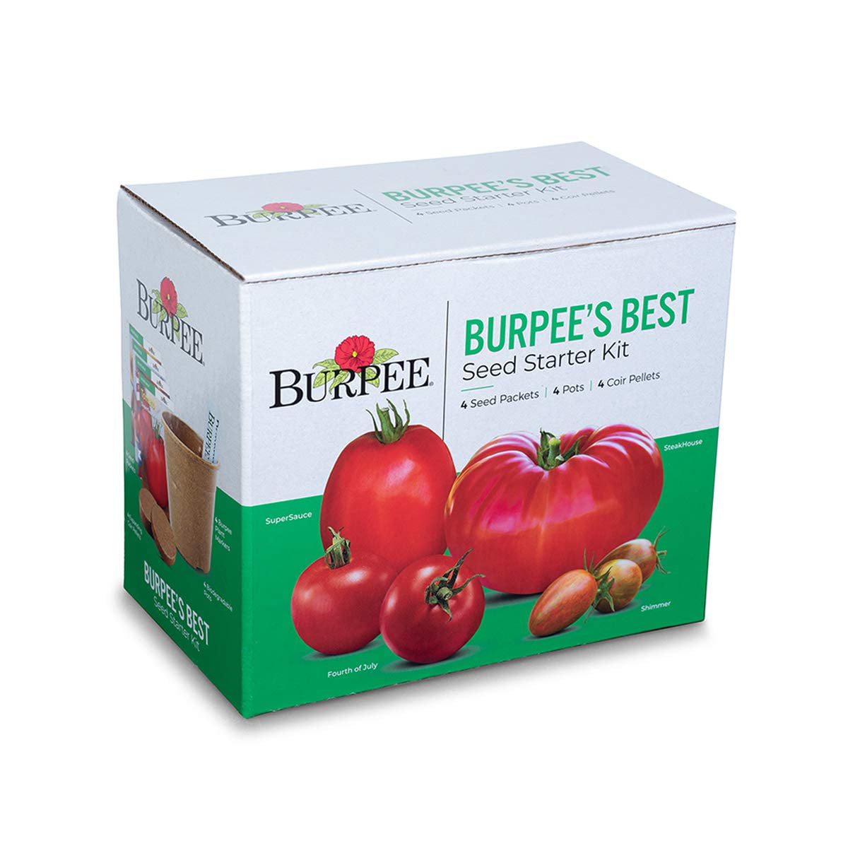 Burpee Best Starter Kit | SuperSauce, Fourth of July, Shimmer & Steakhouse | 4 Tomato Seed Packets, 4 4 Coir Pellets & Markers - Walmart.com