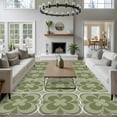 thumbnail image 3 of 6'x9' Area Rugs, Sage Green Boho Indoor Outdoor Area Rug for Living Room Bedroom, Farmhouse Chic Abstract Patterned Washable Bathroom Rugs Kitchen Floor Carpet Mats Home Decor Aesthetic, 3 of 8