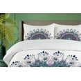 thumbnail image 4 of Ambesonne Colorful Duvet Cover Set, Exotic Wild Peacock, 2-Calking, Violet Blue Green Pink, 4 of 7