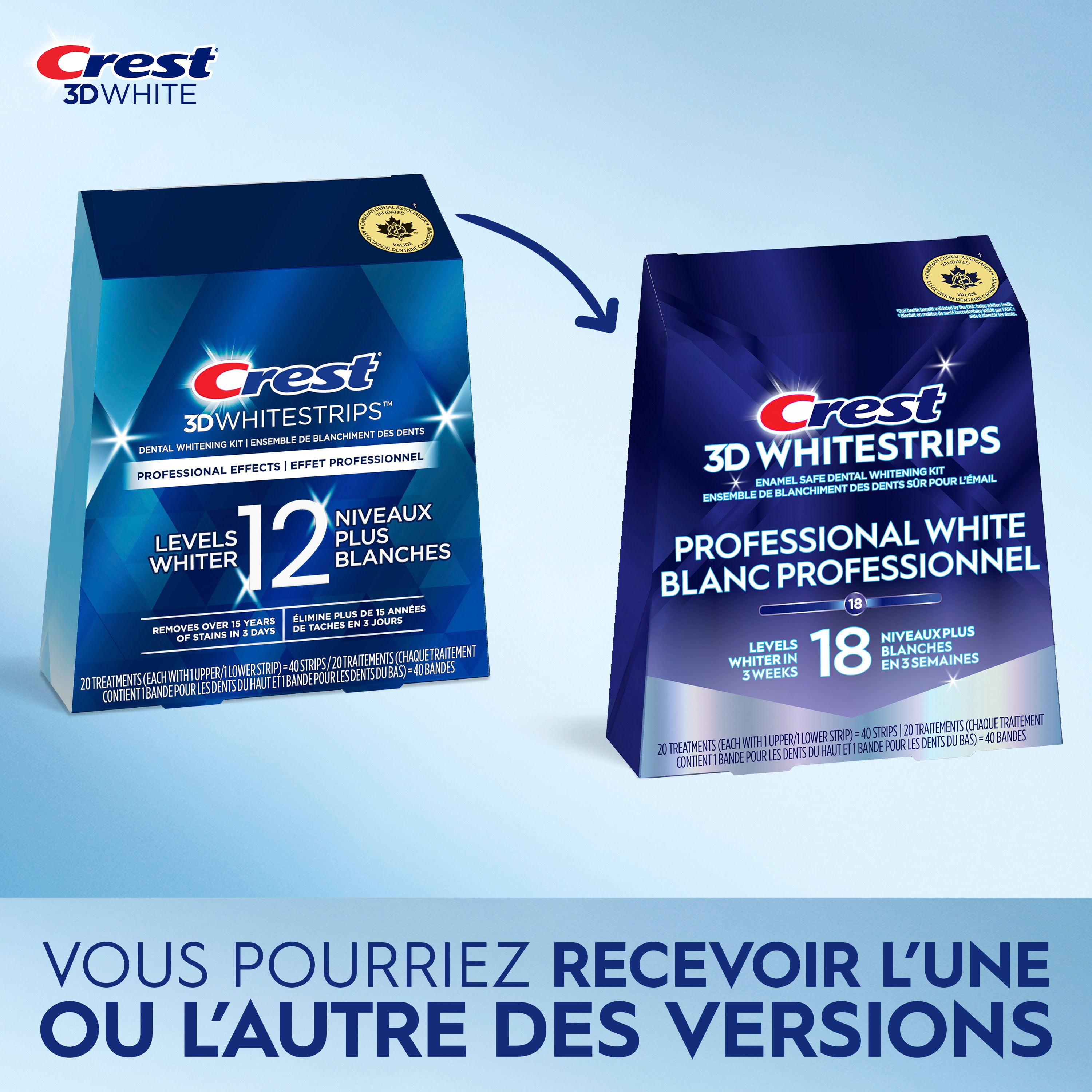 Crest 3D Whitestrips Professional Effects At-home Teeth Whitening Kit, 20 Treatments,12 Levels Whiter, 20 Treatments
