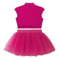 thumbnail image 4 of YONGHS Girls Sparkle Dance Costume Sleeveless Crop Top with Ballet Tutu Skirt Kids 2 Piece Outfits Hot Pink 10, 4 of 7
