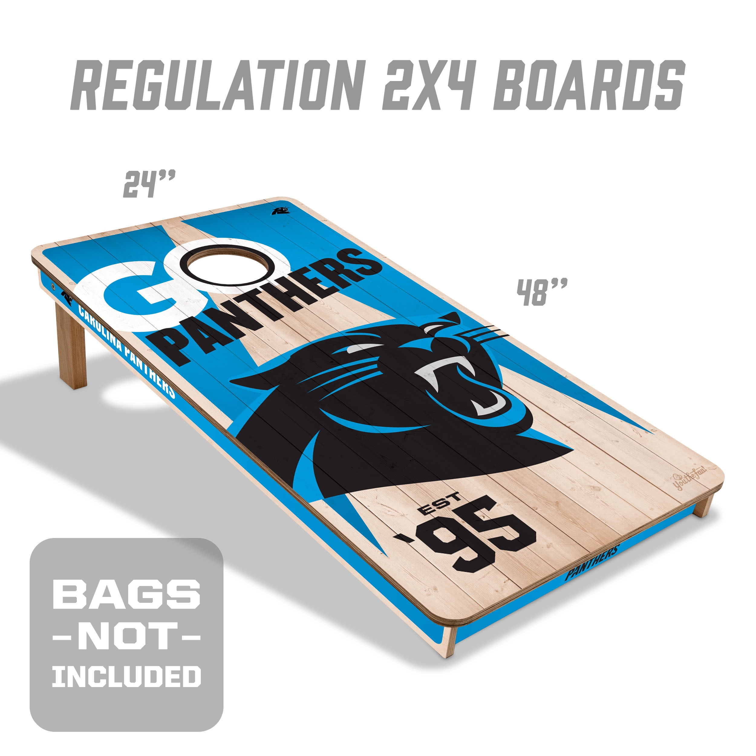 YouTheFan NFL Carolina Panthers 2' x 4' Cornhole Game No Bags