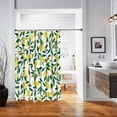 thumbnail image 3 of Lemon Shower Curtains, Allover Fruits Shower Curtain Green Leaves Plant Design Waterproof Fabric Bathroom Shower Curtain Set with 12 Hooks, Green Yellow 72"×72", 3 of 6
