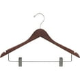 thumbnail image 2 of INTERNATIONAL HANGER Rubber Coated Non-Slip Walnut Wood Combo Hanger for Tops or Pants, 25 Pack, 2 of 5