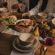 Thyme & Table 4-Pack Stoneware Dinner Plates, Ocee Leaf