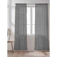 thumbnail image 2 of Dark Grey Linen Sheer Curtains 108 Inch Long 2 Panels, Farmhouse Pure Color Country Farm Light Filtering Rod Pocket Semi Sheer Curtains, Sheer Voile Drapes for Living Room Bedroom, 52"x108", 2 of 5