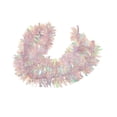 thumbnail image 2 of 6Ft Christmas Garland Shiny Foil Metallic Snowflake Xmas Tree Garland Glitter Hanging Christmas Tree Decorations for Fireplace Mantle Stairs Xmas Wedding/ Christmas Decoration Ribbon Purple, 2 of 7