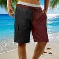 thumbnail image 2 of Plebaso Cargo Shorts for Men Color Block Lightweight Hiking Shorts Mens Drawstring Outdoor Work Shorts, 2 of 5