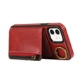 thumbnail image 5 of Allytechgroup Stylish iPhone 11 Wallet Case, Secure Phone Case for Apple iPhone 11, Multi-functional and Durable, Ring Holder Hand Wrist Stand Shockproof Case for Women Men, Red, 5 of 7