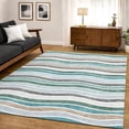 thumbnail image 6 of Addison Rugs Mayfield Premium Machine Washable Transitional Stripes Teal Rectangle Rug, 10' x 14', 6 of 6