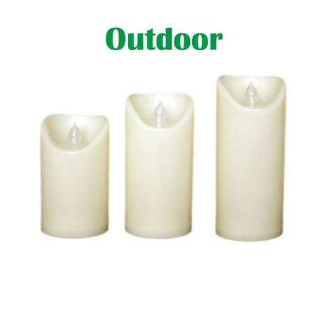 Candle Choice 3 Pcs Indoor Outdoor Flameless Candles With Timer Candle Choice 3 Pcs Indoor Outdoor Flameless Candles With Timer Realistic Flickering Led Pillar