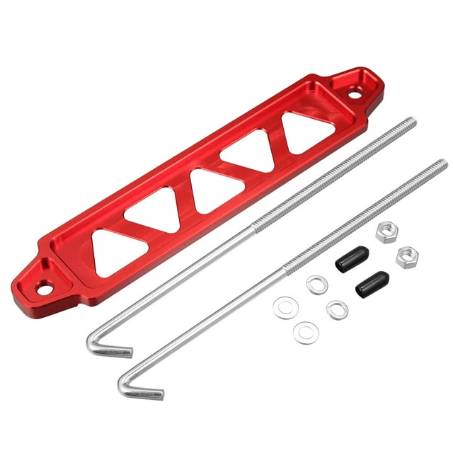 Soporte de batería de coche Unique Bargains 220mm Montaje Juego 5 Agujeros Perno Rojo