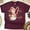 Maroon, variant on Joy to the World Snowman T-Shirt | Holiday Candy Cane Graphic Tee, White, Size S