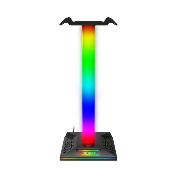 Audífonos Soporte para RGB Puerto USB dual Escritorio de control táctil Soporte para para juegos Rack WDOplteas Para estrenar