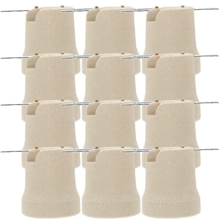 

Zonh 12pcs E27 Ceramic Lamp Socket Threaded Base Holder for Chandelier Ceiling Light