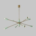 thumbnail image 2 of 8 Arm Brass Sputnik Cone Shade Chandelier Light Fixture, 2 of 8