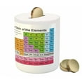 thumbnail image 3 of Periodic Table Piggy Bank, Science Freak Chemistry Lovers Colorful Element Table for Fun Learning Image, Ceramic Coin Bank Money Box for Cash Saving, 3.6" X 3.2", Multicolor, by Ambesonne, 3 of 4
