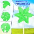 thumbnail image 2 of Uxcell Paquete de 10 Molinetes Arcoíris de Seis Aspas, Molinetes de Plástico de 9.1 Pulgadas para Exterior [Verde], 2 of 7