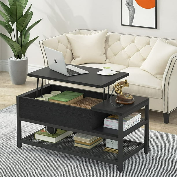 Tribesigns Lift Top Coffee Table With Storage Compartment And Lower Shelf Lifting Center For Living Room Com Tribesigns Lift Top Coffee Table With, Carrier 50 Wide Espresso Lift Top Storage Coffee Tables
