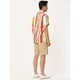 thumbnail image 5 of INSPIRE CHIC Camisas de bloque de color con cierre de botones y mangas cortas con estampado de rayas de verano para hombre Rojo amarillo XL, 5 of 6