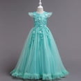 thumbnail image 5 of Fgnfyis Girls Dress Long Flowy Summer Formal Gown for Piano Performance Party Wedding Toddler Girl Dress Green 8-9 Years, 5 of 6